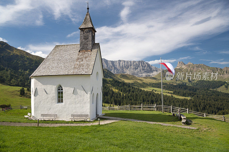 Zallinger教堂，Seiser Alm, Dolomites，意大利